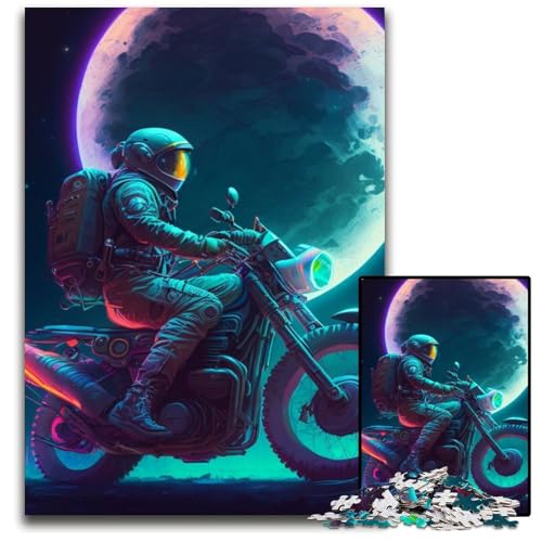 Astronauten-Fahrrad-Puzzle für Erwachsene, 1000-teiliges Holzpuzzle für Erwachsene, Geburtstage und Feiertage, 50x75cm/19,68x29,52 Zoll Astronauten-Fahrrad-Puzzle für Erwachsene, 1000-teiliges Holzpuzzle für Erwachsene, Geburtstage und Feiertage, 50x75cm/19,68x29,52 Zoll von LiJianXXR