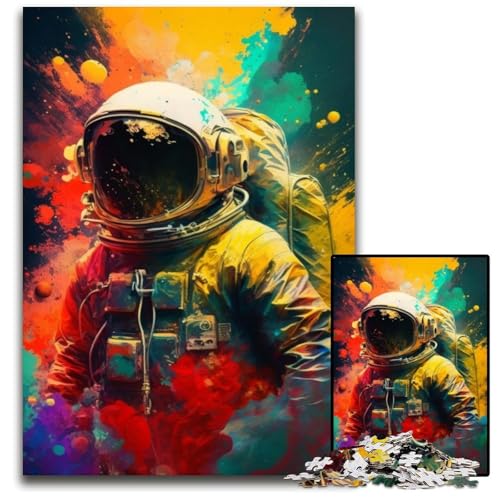 Astronauten-Puzzle für Erwachsene, 1000-teiliges Holzpuzzle, anspruchsvolles DIY-Denkspiel für Teenager, 50x75cm/19,68x29,52 Zoll von LiJianXXR