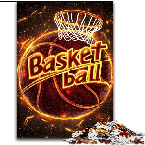 Basketball-Sport-Puzzle mit 1000 Teilen für Teenager ab 14 Jahren, anspruchsvolles Spiel als Geschenk für die ganze Familie und Freunde (Größe 26x38cm) von LiJianXXR