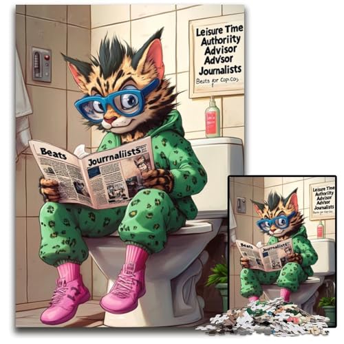 Bengal Cat Go Toilet 1000-Teile-Puzzle für Erwachsene, anspruchsvolle Puzzles, interaktives Familienspiel, Gehirn-Herausforderung, Lernspielzeug, 26x38cm/10,23x14,96 Zoll Bengal Cat Go Toilet 1000-Teile-Puzzle für Erwachsene, anspruchsvolle Puzzles, interaktives Familienspiel, Gehirn-Herausforderung, Lernspielzeug, 26x38cm/10,23x14,96 Zoll von LiJianXXR