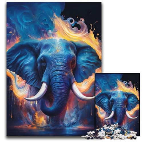 Blue Elephant 1000-Teile-Puzzle für Erwachsene, anspruchsvolle Puzzles, interaktives Familienspiel, Gehirn-Herausforderung, Lernspielzeug, 26x38cm/10,23x14,96 Zoll Blue Elephant 1000-Teile-Puzzle für Erwachsene, anspruchsvolle Puzzles, interaktives Familienspiel, Gehirn-Herausforderung, Lernspielzeug, 26x38cm/10,23x14,96 Zoll von LiJianXXR