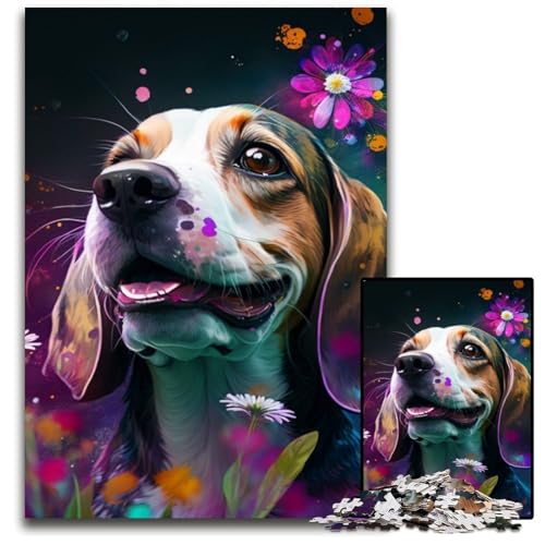 Blumen Beagle Puzzle 1000 Teile für Erwachsene Puzzles für Erwachsene Interaktives Familienspiel, Gehirn-Herausforderung, Lernspielzeug 50x75cm/19,68x29,52 Zoll Blumen Beagle Puzzle 1000 Teile für Erwachsene Puzzles für Erwachsene Interaktives Familienspiel, Gehirn-Herausforderung, Lernspielzeug 50x75cm/19,68x29,52 Zoll von LiJianXXR