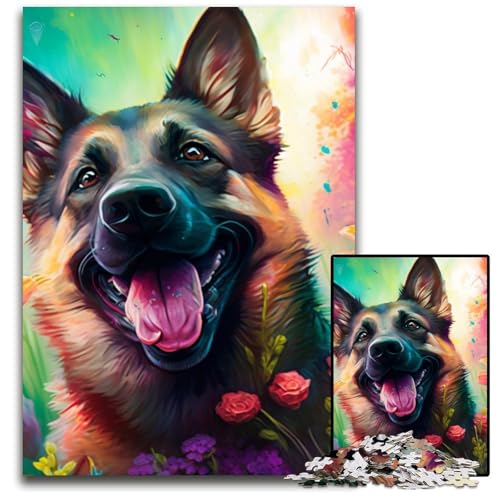 Blumenschäferhund 1000 Teile Puzzle Geschenke Puzzles für Erwachsene Denkspiel für Teenager und Familieninteraktion 50x75cm/19,68x29,52 Zoll Blumenschäferhund 1000 Teile Puzzle Geschenke Puzzles für Erwachsene Denkspiel für Teenager und Familieninteraktion 50x75cm/19,68x29,52 Zoll von LiJianXXR