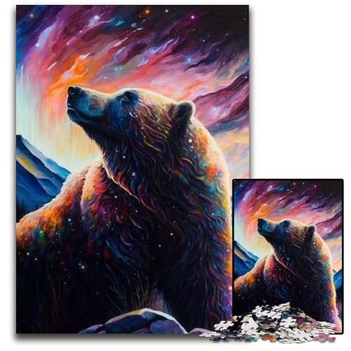 Braunbär-Puzzle für Erwachsene, 1000 Teile, Puzzle für Erwachsene, perfekt für Halloween, Weihnachten, Geburtstagsgeschenk, 50x75cm/19,68x29,52 Zoll Braunbär-Puzzle für Erwachsene, 1000 Teile, Puzzle für Erwachsene, perfekt für Halloween, Weihnachten, Geburtstagsgeschenk, 50x75cm/19,68x29,52 Zoll von LiJianXXR
