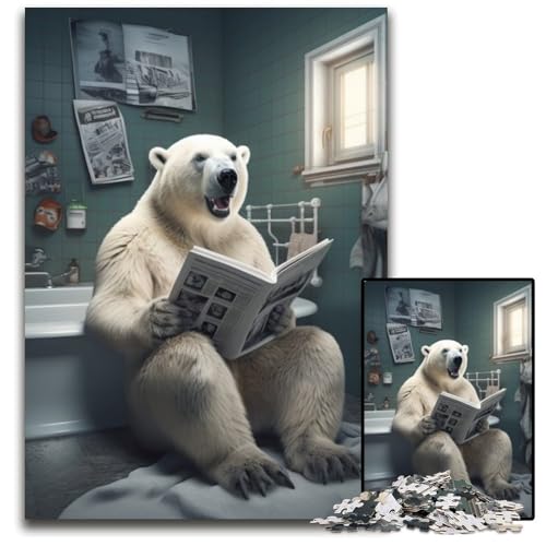 Braunbär-Puzzle für Erwachsene, 1000-teiliges Karton-Puzzle für Erwachsene, Geburtstage und Feiertage, 26x38cm/10,23x14,96 Zoll Braunbär-Puzzle für Erwachsene, 1000-teiliges Karton-Puzzle für Erwachsene, Geburtstage und Feiertage, 26x38cm/10,23x14,96 Zoll von LiJianXXR