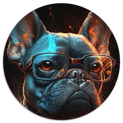 Brillen-Puzzle für Erwachsene mit französischer Bulldogge,1000 Teile,runde Puzzles mit 1000 Teilen für Erwachsene,Spaß für die ganze Familie,Basteln,perfekt für Geburtstage,Feiertage,67,5 x 67,5 cm Brillen-Puzzle für Erwachsene mit französischer Bulldogge,1000 Teile,runde Puzzles mit 1000 Teilen für Erwachsene,Spaß für die ganze Familie,Basteln,perfekt für Geburtstage,Feiertage,67,5 x 67,5 cm von LiJianXXR