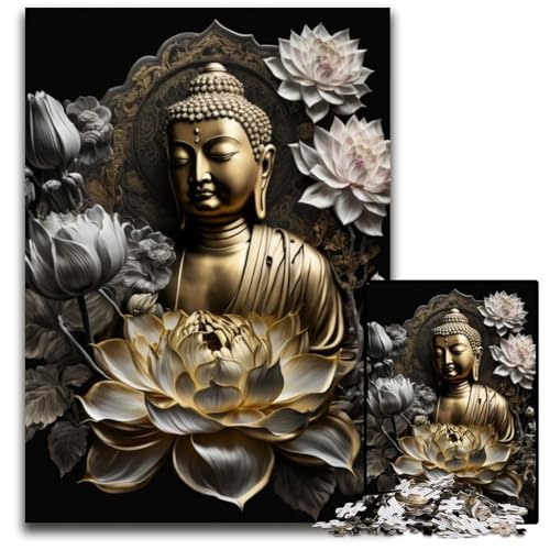 Buddha-Puzzle für Erwachsene, 1000-teiliges Papppuzzle, anspruchsvolles DIY-Denkspiel für Teenager, 26x38cm/10,23x14,96 Zoll von LiJianXXR