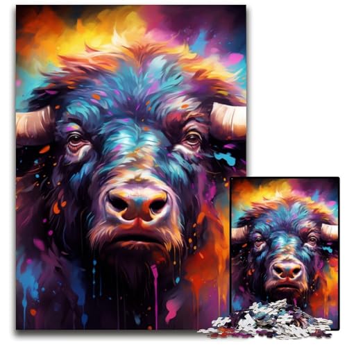 Buffalo 1000-Teile-Puzzle für Erwachsene, anspruchsvolle Puzzles, interaktives Familienspiel, Gehirn-Herausforderung, Lernspielzeug, 50x75cm/19,68x29,52 Zoll Buffalo 1000-Teile-Puzzle für Erwachsene, anspruchsvolle Puzzles, interaktives Familienspiel, Gehirn-Herausforderung, Lernspielzeug, 50x75cm/19,68x29,52 Zoll von LiJianXXR