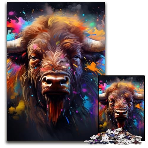 Buffalo Puzzle 1000 Teile für Erwachsene, Puzzle für Erwachsene, interaktives Familienspiel, Denksportaufgabe, Lernspielzeug, 50x75cm/19,68x29,52 Zoll von LiJianXXR