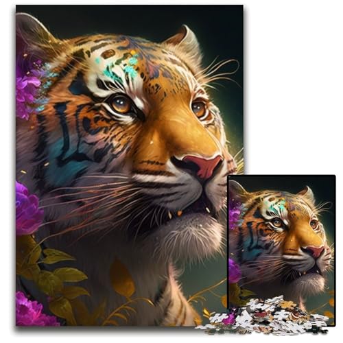 Bunter Kunsttiger, 1000-teiliges Puzzle, Geschenke, Puzzles für Erwachsene, Denkspiel für Teenager und Familieninteraktion, 26x38cm/10,23x14,96 Zoll Bunter Kunsttiger, 1000-teiliges Puzzle, Geschenke, Puzzles für Erwachsene, Denkspiel für Teenager und Familieninteraktion, 26x38cm/10,23x14,96 Zoll von LiJianXXR