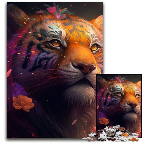 Bunter Kunsttiger, 1000-teiliges Puzzle für Erwachsene, Puzzles für Erwachsene, Gehirn-Herausforderung, Geschenk, pädagogische Aktivität für Teenager, 50x75cm/19,68x29,52 Zoll Bunter Kunsttiger, 1000-teiliges Puzzle für Erwachsene, Puzzles für Erwachsene, Gehirn-Herausforderung, Geschenk, pädagogische Aktivität für Teenager, 50x75cm/19,68x29,52 Zoll von LiJianXXR
