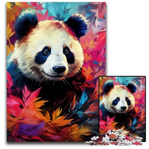 Buntes Art-Panda-Puzzle für Erwachsene, 1000 Teile, Puzzle für Erwachsene, perfekt für Halloween, Weihnachten, Geburtstagsgeschenk, 26x38cm/10,23x14,96 Zoll Buntes Art-Panda-Puzzle für Erwachsene, 1000 Teile, Puzzle für Erwachsene, perfekt für Halloween, Weihnachten, Geburtstagsgeschenk, 26x38cm/10,23x14,96 Zoll von LiJianXXR