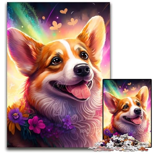 Buntes Corgi-Puzzle für Erwachsene, 1000 Teile, Puzzle für Erwachsene, perfekt für Halloween, Weihnachten, Geburtstagsgeschenk, 50x75cm/19,68x29,52 Zoll von LiJianXXR