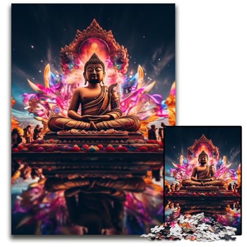 Buntes Kunst-Buddha-Puzzle für Erwachsene, 1000-teiliges Papppuzzle, perfekt für Familienspaß an Weihnachten, Thanksgiving, Geburtstagen und Ostern, 26x38cm/10,23x14,96 Zoll Buntes Kunst-Buddha-Puzzle für Erwachsene, 1000-teiliges Papppuzzle, perfekt für Familienspaß an Weihnachten, Thanksgiving, Geburtstagen und Ostern, 26x38cm/10,23x14,96 Zoll von LiJianXXR