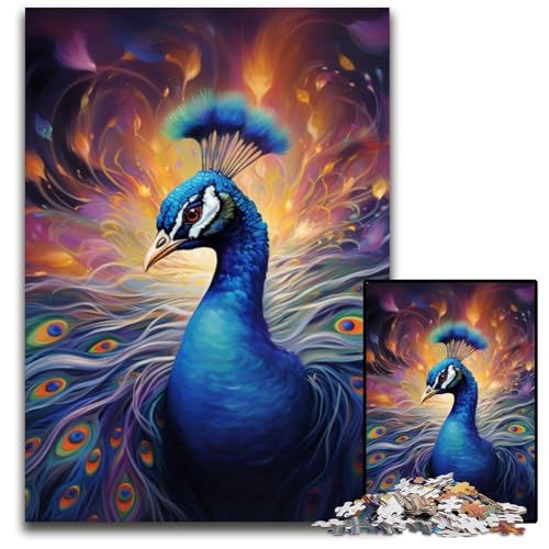 Buntes Kunst-Pfau-Puzzle mit 1000 Teilen für Erwachsene, anspruchsvolle Puzzles, interaktives Familienspiel, Gehirn-Herausforderung, Lernspielzeug, 50x75cm/19,68x29,52 Zoll Buntes Kunst-Pfau-Puzzle mit 1000 Teilen für Erwachsene, anspruchsvolle Puzzles, interaktives Familienspiel, Gehirn-Herausforderung, Lernspielzeug, 50x75cm/19,68x29,52 Zoll von LiJianXXR