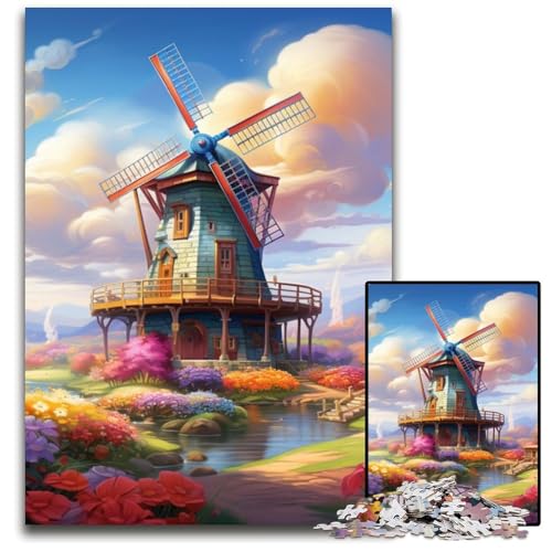 Buntes Kunst-Windmühlen-Puzzle mit 1000 Teilen für Erwachsene, anspruchsvolle Puzzles, interaktives Familienspiel, Gehirn-Herausforderung, Lernspielzeug, 50x75cm/19,68x29,52 Zoll Buntes Kunst-Windmühlen-Puzzle mit 1000 Teilen für Erwachsene, anspruchsvolle Puzzles, interaktives Familienspiel, Gehirn-Herausforderung, Lernspielzeug, 50x75cm/19,68x29,52 Zoll von LiJianXXR