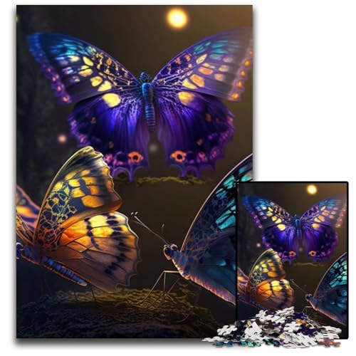 Butterfly Art Puzzle 1000 Teile für Erwachsene Puzzles für Erwachsene Interaktives Familienspiel, Gehirn-Herausforderung, Lernspielzeug 26x38cm/10,23x14,96 Zoll von LiJianXXR