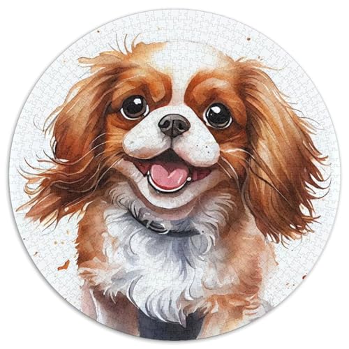 Cavalier King – Niedliches Puzzle für Erwachsene, 1000 Teile, rund, Puzzle 1000 Teile für Erwachsene, Denkspiel für Teenager, 67,5 x 67,5 cm Cavalier King – Niedliches Puzzle für Erwachsene, 1000 Teile, rund, Puzzle 1000 Teile für Erwachsene, Denkspiel für Teenager, 67,5 x 67,5 cm von LiJianXXR