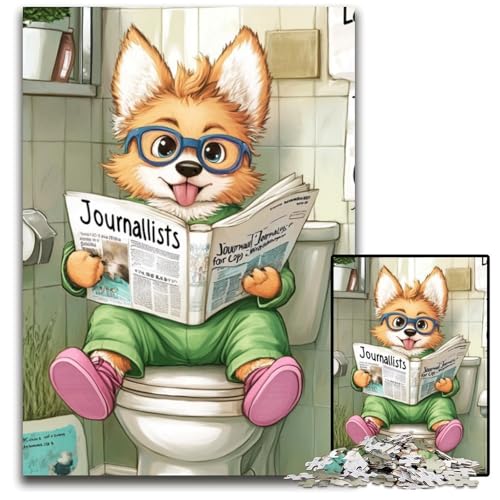 Corgi Go Toilet Puzzle 1000 Teile für Erwachsene, Puzzles für Erwachsene, interaktives Familienspiel, Gehirn-Herausforderung, Lernspielzeug, 26x38cm/10,23x14,96 Zoll Corgi Go Toilet Puzzle 1000 Teile für Erwachsene, Puzzles für Erwachsene, interaktives Familienspiel, Gehirn-Herausforderung, Lernspielzeug, 26x38cm/10,23x14,96 Zoll von LiJianXXR