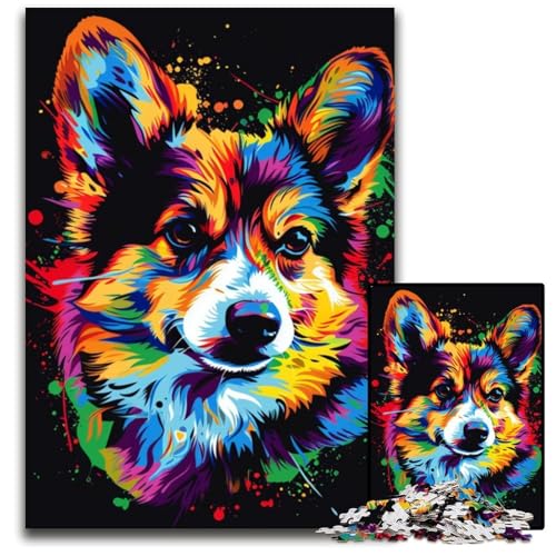 Corgi-Puzzle für Erwachsene, 1000-teiliges Papppuzzle, anspruchsvolles DIY-Denkspiel für Teenager, 26x38cm/10,23x14,96 Zoll von LiJianXXR