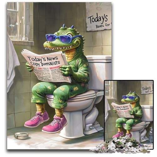 Crocodile Go Toilet Puzzle für Erwachsene, 1000 Teile, Puzzle für Erwachsene, perfekt für Halloween, Weihnachten, Geburtstagsgeschenk, 50x75cm/19,68x29,52 Zoll Crocodile Go Toilet Puzzle für Erwachsene, 1000 Teile, Puzzle für Erwachsene, perfekt für Halloween, Weihnachten, Geburtstagsgeschenk, 50x75cm/19,68x29,52 Zoll von LiJianXXR