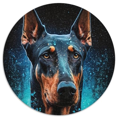 Dobermann-Pinscher-Puzzle für Erwachsene, 1000 Teile, runde Puzzles mit 1000 Teilen für Erwachsene, Spaß für die ganze Familie, Basteln, perfekt für Geburtstage, Feiertage, 67,5 x 67,5 cm Dobermann-Pinscher-Puzzle für Erwachsene, 1000 Teile, runde Puzzles mit 1000 Teilen für Erwachsene, Spaß für die ganze Familie, Basteln, perfekt für Geburtstage, Feiertage, 67,5 x 67,5 cm von LiJianXXR