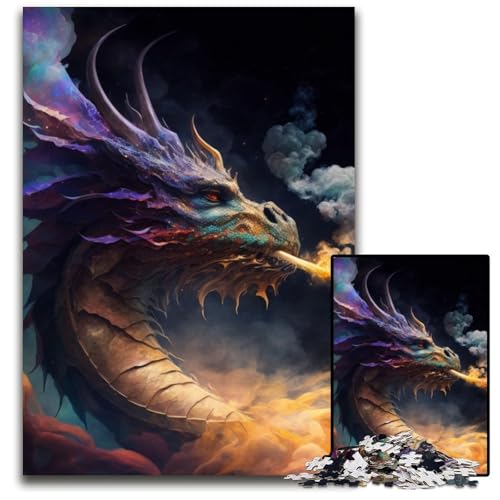 Drachennebel-Puzzle für Erwachsene, 1000-teiliges Holzpuzzle für Erwachsene für interaktives Familienspiel, 50x75cm/19,68x29,52 Zoll Drachennebel-Puzzle für Erwachsene, 1000-teiliges Holzpuzzle für Erwachsene für interaktives Familienspiel, 50x75cm/19,68x29,52 Zoll von LiJianXXR