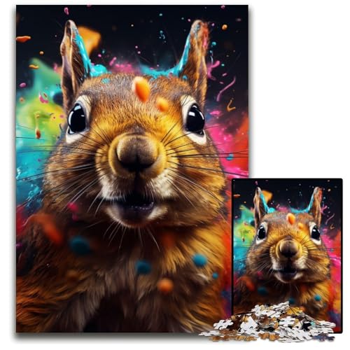 Eichhörnchen-Puzzle für Erwachsene, 1000-teiliges Holzpuzzle, anspruchsvolles DIY-Denkspiel für Teenager, 50x75cm/19,68x29,52 Zoll Eichhörnchen-Puzzle für Erwachsene, 1000-teiliges Holzpuzzle, anspruchsvolles DIY-Denkspiel für Teenager, 50x75cm/19,68x29,52 Zoll von LiJianXXR