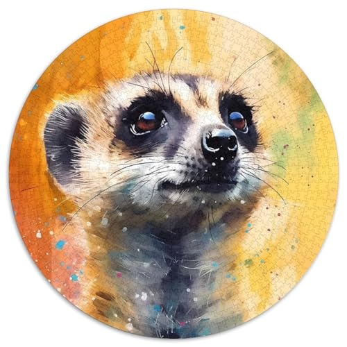 Erdmännchen-Malerei, Puzzle für Erwachsene, 1000 Teile, runde Puzzles mit 1000 Teilen für Erwachsene, Spaß für die ganze Familie, Basteln, perfekt für Geburtstage, Feiertage, 67,5 x 67,5 cm Erdmännchen-Malerei, Puzzle für Erwachsene, 1000 Teile, runde Puzzles mit 1000 Teilen für Erwachsene, Spaß für die ganze Familie, Basteln, perfekt für Geburtstage, Feiertage, 67,5 x 67,5 cm von LiJianXXR
