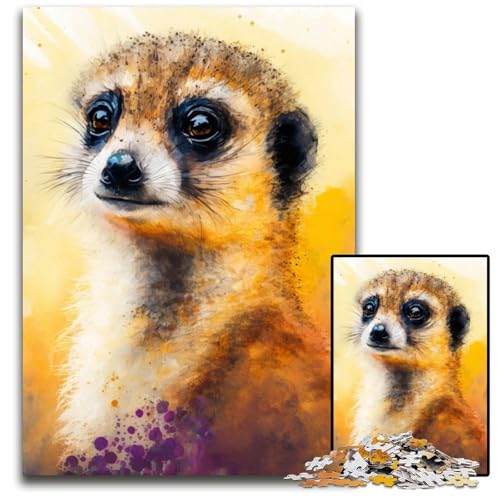 Erdmännchen-Puzzle 1000 Teile für Erwachsene, Puzzle für Erwachsene, interaktives Familienspiel, Denksportaufgabe, Lernspielzeug, 26x38cm/10,23x14,96 Zoll von LiJianXXR