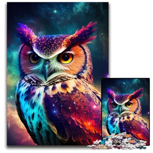 Eulen-Puzzle für Erwachsene, 1000-teiliges Holzpuzzle, anspruchsvolles DIY-Denkspiel für Teenager, 50x75cm/19,68x29,52 Zoll von LiJianXXR