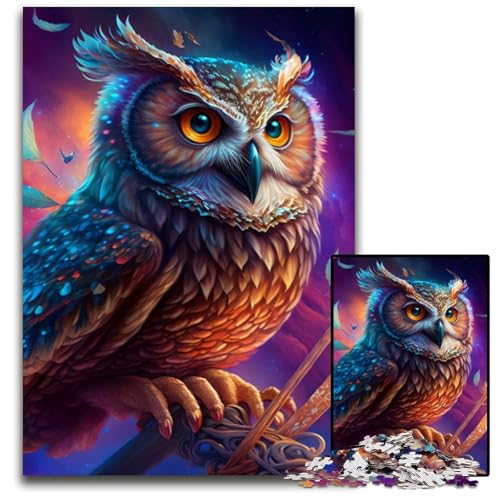 Eulen-Puzzle für Erwachsene, 1000-teiliges Papppuzzle, anspruchsvolles DIY-Denkspiel für Teenager, 26x38cm/10,23x14,96 Zoll von LiJianXXR