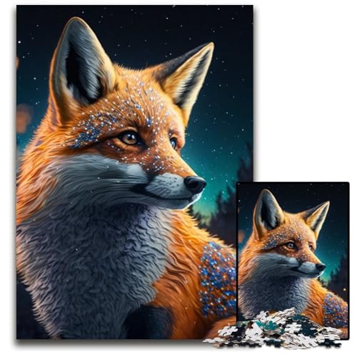 Fantasy Fox 1000-Teile-Puzzle für Erwachsene, anspruchsvolle Puzzles, interaktives Familienspiel, Gehirn-Herausforderung, Lernspielzeug, 26x38cm/10,23x14,96 Zoll von LiJianXXR