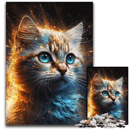 Fantasy-Katzen-Puzzle, 1000 Teile, Unmögliches Puzzle für Erwachsene, Perfekt für Teenager und Sammler, Ideale Heimdekoration und Reisegeschenk, 26x38cm/10,23x14,96 Zoll Fantasy-Katzen-Puzzle, 1000 Teile, Unmögliches Puzzle für Erwachsene, Perfekt für Teenager und Sammler, Ideale Heimdekoration und Reisegeschenk, 26x38cm/10,23x14,96 Zoll von LiJianXXR