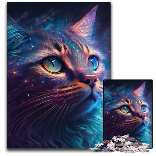Fantasy-Katzen-Puzzle, 1000 Teile, Unmögliches Puzzle für Erwachsene, Perfekt für Teenager und Sammler, Ideale Heimdekoration und Reisegeschenk, 50x75cm/19,68x29,52 Zoll Fantasy-Katzen-Puzzle, 1000 Teile, Unmögliches Puzzle für Erwachsene, Perfekt für Teenager und Sammler, Ideale Heimdekoration und Reisegeschenk, 50x75cm/19,68x29,52 Zoll von LiJianXXR