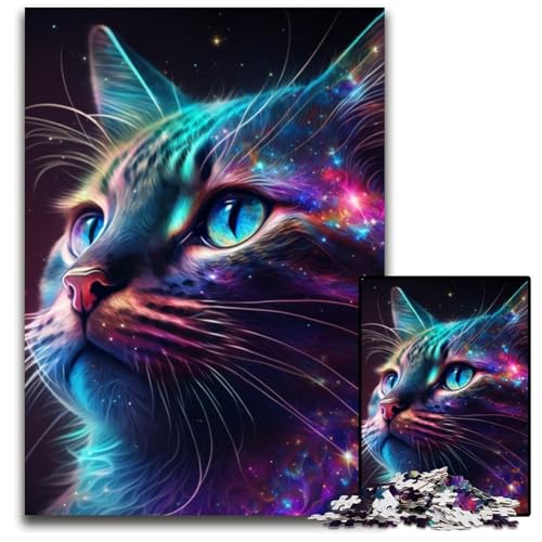 Fantasy-Katzen-Puzzle 1000 Teile für Erwachsene, Puzzles für Erwachsene, interaktives Familienspiel, Denksportaufgabe, Lernspielzeug, 26x38cm/10,23x14,96 Zoll Fantasy-Katzen-Puzzle 1000 Teile für Erwachsene, Puzzles für Erwachsene, interaktives Familienspiel, Denksportaufgabe, Lernspielzeug, 26x38cm/10,23x14,96 Zoll von LiJianXXR