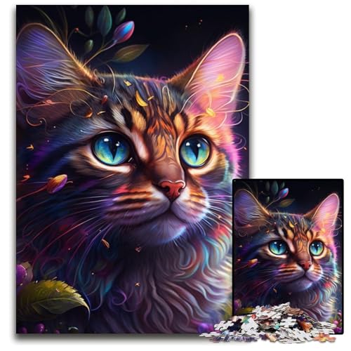 Fantasy-Katzen-Puzzle für Erwachsene, 1000 Teile, Puzzle für Erwachsene, perfekt für Halloween, Weihnachten, Geburtstagsgeschenk, 50x75cm/19,68x29,52 Zoll Fantasy-Katzen-Puzzle für Erwachsene, 1000 Teile, Puzzle für Erwachsene, perfekt für Halloween, Weihnachten, Geburtstagsgeschenk, 50x75cm/19,68x29,52 Zoll von LiJianXXR