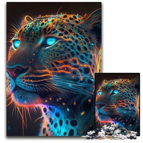 Fantasy-Leoparden-Puzzle für Erwachsene, 1000-teiliges Karton-Puzzle für Erwachsene, Geburtstage und Feiertage, 26x38cm/10,23x14,96 Zoll Fantasy-Leoparden-Puzzle für Erwachsene, 1000-teiliges Karton-Puzzle für Erwachsene, Geburtstage und Feiertage, 26x38cm/10,23x14,96 Zoll von LiJianXXR