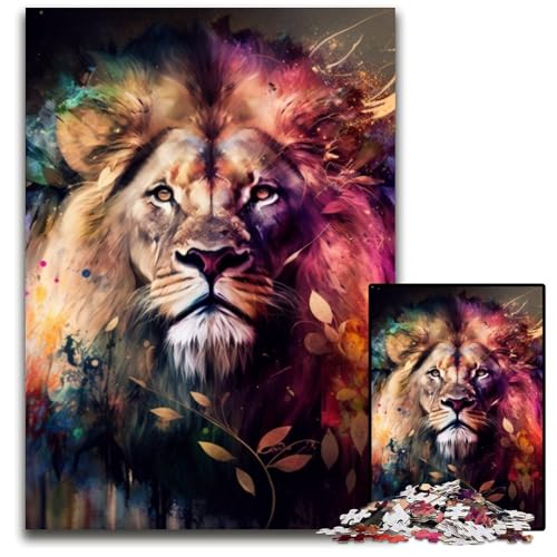 Fantasy-Löwe-Puzzle 1000 Teile für Erwachsene, Puzzles für Erwachsene, interaktives Familienspiel, Gehirn-Herausforderung, Lernspielzeug, 26x38cm/10,23x14,96 Zoll Fantasy-Löwe-Puzzle 1000 Teile für Erwachsene, Puzzles für Erwachsene, interaktives Familienspiel, Gehirn-Herausforderung, Lernspielzeug, 26x38cm/10,23x14,96 Zoll von LiJianXXR
