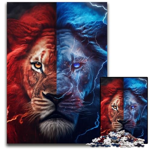 Fantasy-Löwe-Puzzle für Erwachsene, 1000 Teile, Puzzle für Erwachsene, perfekt für Halloween, Weihnachten, Geburtstagsgeschenk, 26x38cm/10,23x14,96 Zoll Fantasy-Löwe-Puzzle für Erwachsene, 1000 Teile, Puzzle für Erwachsene, perfekt für Halloween, Weihnachten, Geburtstagsgeschenk, 26x38cm/10,23x14,96 Zoll von LiJianXXR