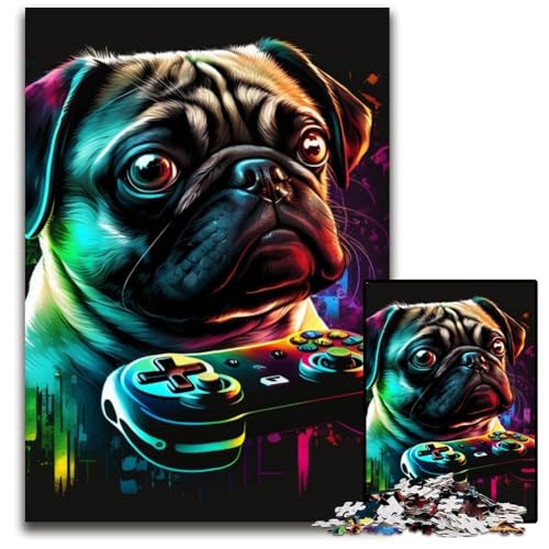 Fantasy-Mops-Puzzle 1000 Teile für Erwachsene, Puzzles für Erwachsene, interaktives Familienspiel, Denksportaufgabe, Lernspielzeug, 50x75cm/19,68x29,52 Zoll Fantasy-Mops-Puzzle 1000 Teile für Erwachsene, Puzzles für Erwachsene, interaktives Familienspiel, Denksportaufgabe, Lernspielzeug, 50x75cm/19,68x29,52 Zoll von LiJianXXR