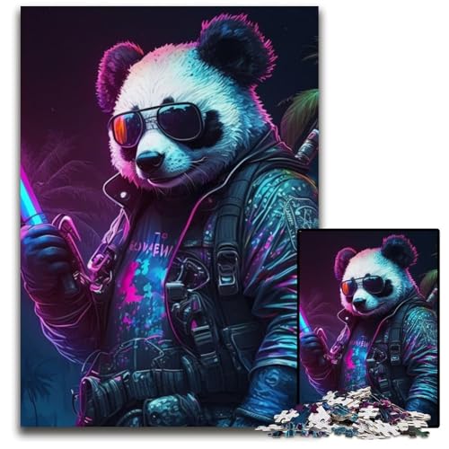 Fantasy Panda Puzzle 1000 Teile für Erwachsene. Unmögliches Puzzle für Erwachsene. Familienaktivität, Denksportaufgabe, Heimdekoration, 26x38cm/10,23x14,96 Zoll von LiJianXXR