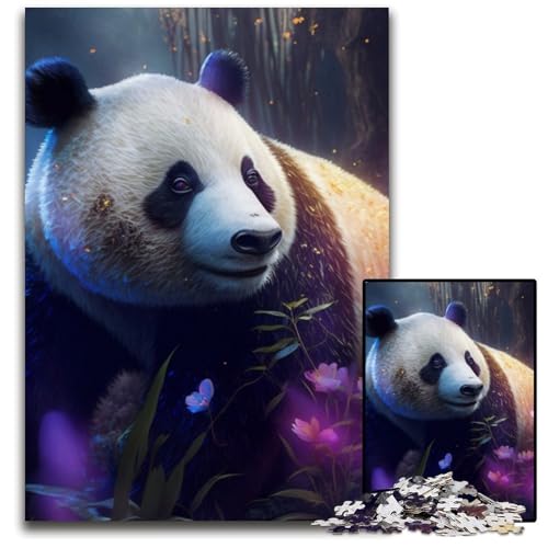 Fantasy-Panda-Puzzle für Erwachsene, 1000-teiliges Holzpuzzle, anspruchsvolles DIY-Denkspiel für Teenager, 50x75cm/19,68x29,52 Zoll von LiJianXXR