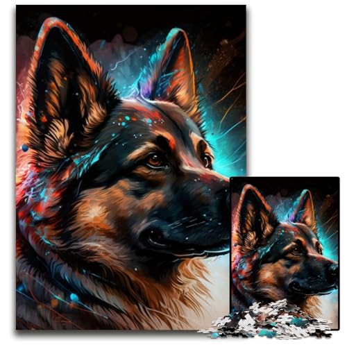 Fantasy-Puzzle mit deutschem Schäferhund, 1000 Teile, Puzzle für Erwachsene, perfekt für Halloween, Weihnachten, Geburtstagsgeschenk, 26x38cm/10,23x14,96 Zoll Fantasy-Puzzle mit deutschem Schäferhund, 1000 Teile, Puzzle für Erwachsene, perfekt für Halloween, Weihnachten, Geburtstagsgeschenk, 26x38cm/10,23x14,96 Zoll von LiJianXXR