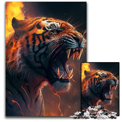 Fantasy Tiger 1000-Teile-Puzzle für Erwachsene, anspruchsvolle Puzzles, interaktives Familienspiel, Gehirn-Herausforderung, Lernspielzeug, 26x38cm/10,23x14,96 Zoll Fantasy Tiger 1000-Teile-Puzzle für Erwachsene, anspruchsvolle Puzzles, interaktives Familienspiel, Gehirn-Herausforderung, Lernspielzeug, 26x38cm/10,23x14,96 Zoll von LiJianXXR