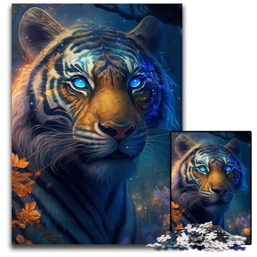 Fantasy Tiger 1000-Teile-Puzzle für Erwachsene, anspruchsvolle Puzzles, interaktives Familienspiel, Gehirn-Herausforderung, Lernspielzeug, 50x75cm/19,68x29,52 Zoll Fantasy Tiger 1000-Teile-Puzzle für Erwachsene, anspruchsvolle Puzzles, interaktives Familienspiel, Gehirn-Herausforderung, Lernspielzeug, 50x75cm/19,68x29,52 Zoll von LiJianXXR