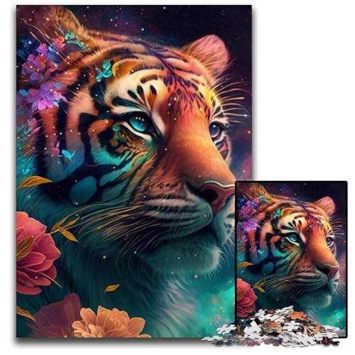 Fantasy-Tiger-Puzzle, 1000 Teile, Unmögliches Puzzle für Erwachsene, Perfekt für Teenager und Sammler, Ideale Heimdekoration und Reisegeschenk, 26x38cm/10,23x14,96 Zoll von LiJianXXR