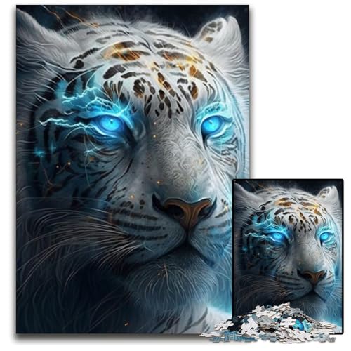 Fantasy Tiger Puzzle für Erwachsene, 1000 Teile, Papppuzzle für Erwachsene, interaktives Familienspiel, 26x38cm/10,23x14,96 Zoll von LiJianXXR