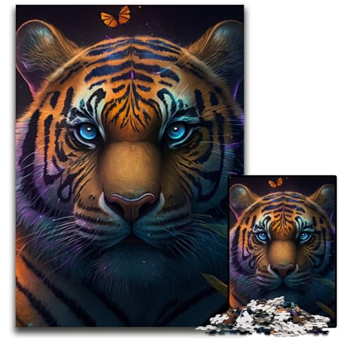 Fantasy Tiger Puzzle für Erwachsene, 1000-teiliges Papppuzzle, anspruchsvolles DIY-Denkspiel für Teenager, 26x38cm/10,23x14,96 Zoll Fantasy Tiger Puzzle für Erwachsene, 1000-teiliges Papppuzzle, anspruchsvolles DIY-Denkspiel für Teenager, 26x38cm/10,23x14,96 Zoll von LiJianXXR