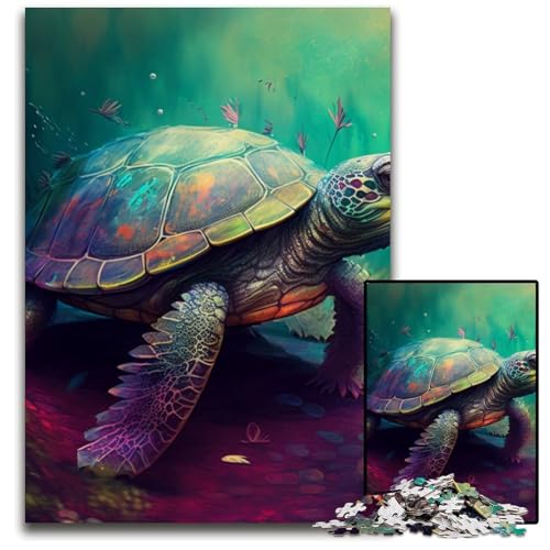 Fantasy Turtle 1000-Teile-Puzzle für Erwachsene, anspruchsvolle Puzzles, interaktives Familienspiel, Gehirn-Herausforderung, Lernspielzeug, 50x75cm/19,68x29,52 Zoll Fantasy Turtle 1000-Teile-Puzzle für Erwachsene, anspruchsvolle Puzzles, interaktives Familienspiel, Gehirn-Herausforderung, Lernspielzeug, 50x75cm/19,68x29,52 Zoll von LiJianXXR